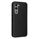 For Fujitsu Arrows F-51E We2 Plus Carbon Fiber Texture Flip Leather Phone Case(Black) - 3