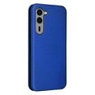 For Fujitsu Arrows F-51E We2 Plus Carbon Fiber Texture Flip Leather Phone Case(Blue) - 3