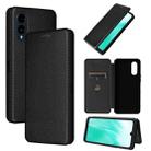 For Fujitsu Arrows F-52E We2 Plus Carbon Fiber Texture Flip Leather Phone Case(Black) - 1