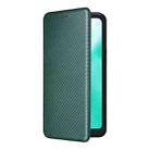 For Fujitsu Arrows F-52E We2 Plus Carbon Fiber Texture Flip Leather Phone Case(Green) - 2