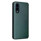 For Fujitsu Arrows F-52E We2 Plus Carbon Fiber Texture Flip Leather Phone Case(Green) - 3