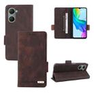 For vivo Y18 / Y03 Magnetic Clasp Leather Phone Case(Brown) - 1