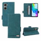 For vivo Y18 / Y03 Magnetic Clasp Leather Phone Case(Green) - 1