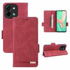 For vivo Y28 4G Magnetic Clasp Leather Phone Case(Red) - 1