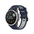 For Garmin Fenix 6 Two-color Silicone Watch Band(Midnight Blue Gray) - 1