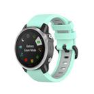 For Garmin Fenix 6 Two-color Silicone Watch Band(Teal Grey) - 1