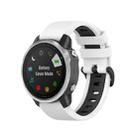 For Garmin Fenix 6 Two-color Silicone Watch Band(White Black) - 1