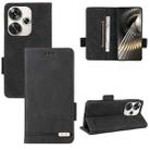 For Redmi Turbo 3 Magnetic Clasp Leather Phone Case(Black) - 1