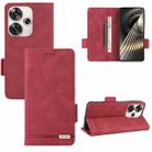 For Xiaomi Redmi Turbo 3 Magnetic Clasp Leather Phone Case(Red) - 1