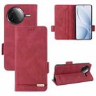 For Redmi K80 / K80 Pro Magnetic Clasp Leather Phone Case(Red) - 1