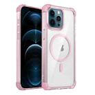 For iPhone 12 Pro Max Transparent MagSafe Magnetic Phone Case(Pink) - 1