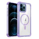 For iPhone 12 Pro Max Transparent MagSafe Magnetic Phone Case(Purple) - 1