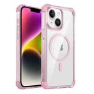 For iPhone 14 Plus Transparent MagSafe Magnetic Phone Case(Pink) - 1