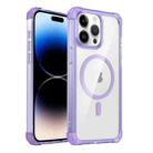 For iPhone 14 Pro Max Transparent MagSafe Magnetic Phone Case(Purple) - 1