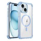 For iPhone 15 Transparent MagSafe Magnetic Phone Case(Blue) - 1