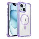 For iPhone 15 Transparent MagSafe Magnetic Phone Case(Purple) - 1