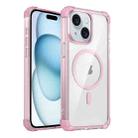 For iPhone 15 Plus Transparent MagSafe Magnetic Phone Case(Pink) - 1