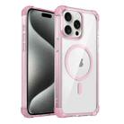 For iPhone 15 Pro Max Transparent MagSafe Magnetic Phone Case(Pink) - 1