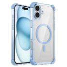 For iPhone 16 Plus Transparent MagSafe Magnetic Phone Case(Blue) - 1