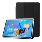 For Huawei MatePad 11.5S Clear Acrylic 3-Fold Leather Tablet Case(Black) - 1