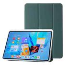 For Huawei MatePad 11.5S Clear Acrylic 3-Fold Leather Tablet Case(Dark Green) - 1