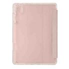 For Huawei MatePad 11.5S Clear Acrylic 3-Fold Leather Tablet Case(Pink) - 3