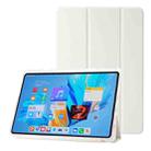 For Huawei MatePad 11.5S Clear Acrylic 3-Fold Leather Tablet Case(White) - 1