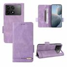 For Xiaomi Poco F6 Pro Magnetic Clasp Leather Phone Case(Purple) - 1