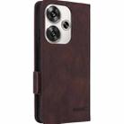 For Xiaomi Poco F6 Magnetic Clasp Leather Phone Case(Brown) - 3