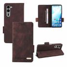 For Fujitsu Arrows F-51E We2 Plus Magnetic Clasp Leather Phone Case(Brown) - 1