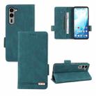 For Fujitsu Arrows F-51E We2 Plus Magnetic Clasp Leather Phone Case(Green) - 1