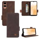 For Fujitsu Arrows F-52E We2 Magnetic Clasp Leather Phone Case(Brown) - 1