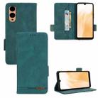 For Fujitsu Arrows F-52E We2 Plus Magnetic Clasp Leather Phone Case(Green) - 1