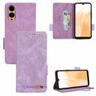 For Fujitsu Arrows F-52E We2 Plus Magnetic Clasp Leather Phone Case(Purple) - 1