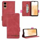 For Fujitsu Arrows F-52E We2 Plus Magnetic Clasp Leather Phone Case(Red) - 1
