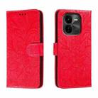 For vivo iQOO Z9X Lace Flower Embossing Flip Leather Phone Case(Red) - 1