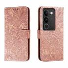 For vivo S17 Lace Flower Embossing Flip Leather Phone Case(Rose Gold) - 1