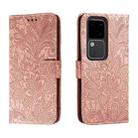For vivo S18 Lace Flower Embossing Flip Leather Phone Case(Rose Gold) - 1