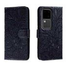 For vivo S18 Lace Flower Embossing Flip Leather Phone Case(Dark Blue) - 1