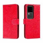 For vivo S18 Lace Flower Embossing Flip Leather Phone Case(Red) - 1