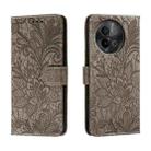 For vivo S18E Lace Flower Embossing Flip Leather Phone Case(Grey) - 1