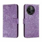 For vivo S18E Lace Flower Embossing Flip Leather Phone Case(Purple) - 1