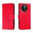 For vivo S18E Lace Flower Embossing Flip Leather Phone Case(Red) - 1