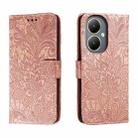 For vivo Y35M+ Lace Flower Embossing Flip Leather Phone Case(Rose Gold) - 1