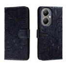 For vivo Y35M+ Lace Flower Embossing Flip Leather Phone Case(Dark Blue) - 1
