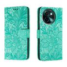 For vivo Y38 Lace Flower Embossing Flip Leather Phone Case(Green) - 1