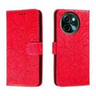 For vivo Y38 Lace Flower Embossing Flip Leather Phone Case(Red) - 1