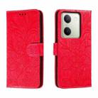 For vivo Y100 5G Lace Flower Embossing Flip Leather Phone Case(Red) - 1