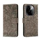 For vivo Y200 5G Lace Flower Embossing Flip Leather Phone Case(Grey) - 1