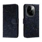 For vivo Y200 5G Lace Flower Embossing Flip Leather Phone Case(Dark Blue) - 1